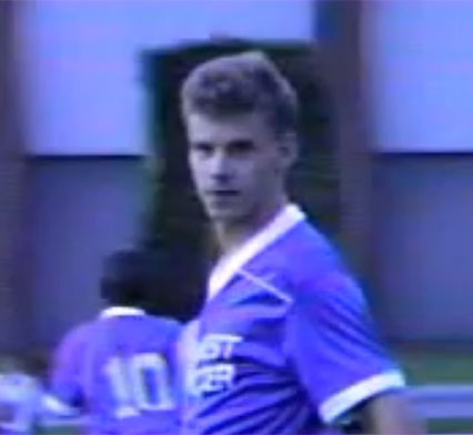 Scott Christian in his blue jersey during a match